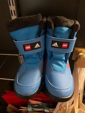 adidas Blue Kids LEGO Strap Winter Boots